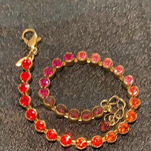 Avon 6 Tone Rhinestones 8” Bracelet Vintage